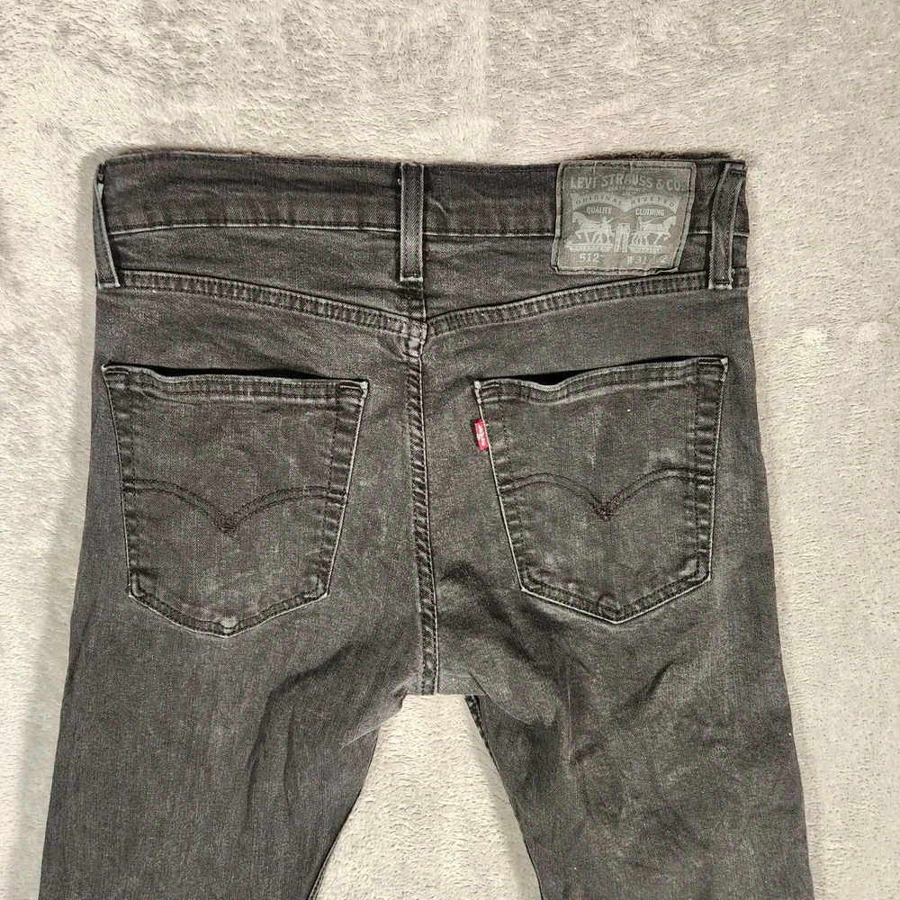 Levi's 512 Jeans Men's 31X32 Black Excellent Slim Taper Faded Denim‎ 28833-0287